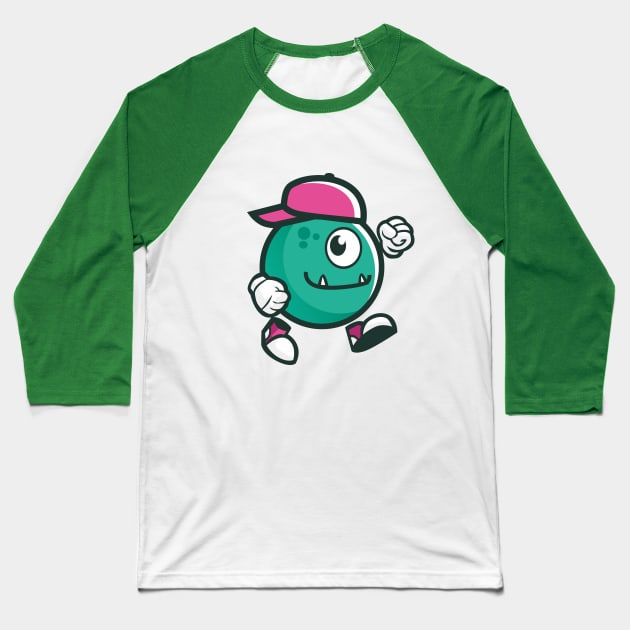 fun and cute monster mascot Baseball T-Shirt by monkey_zen